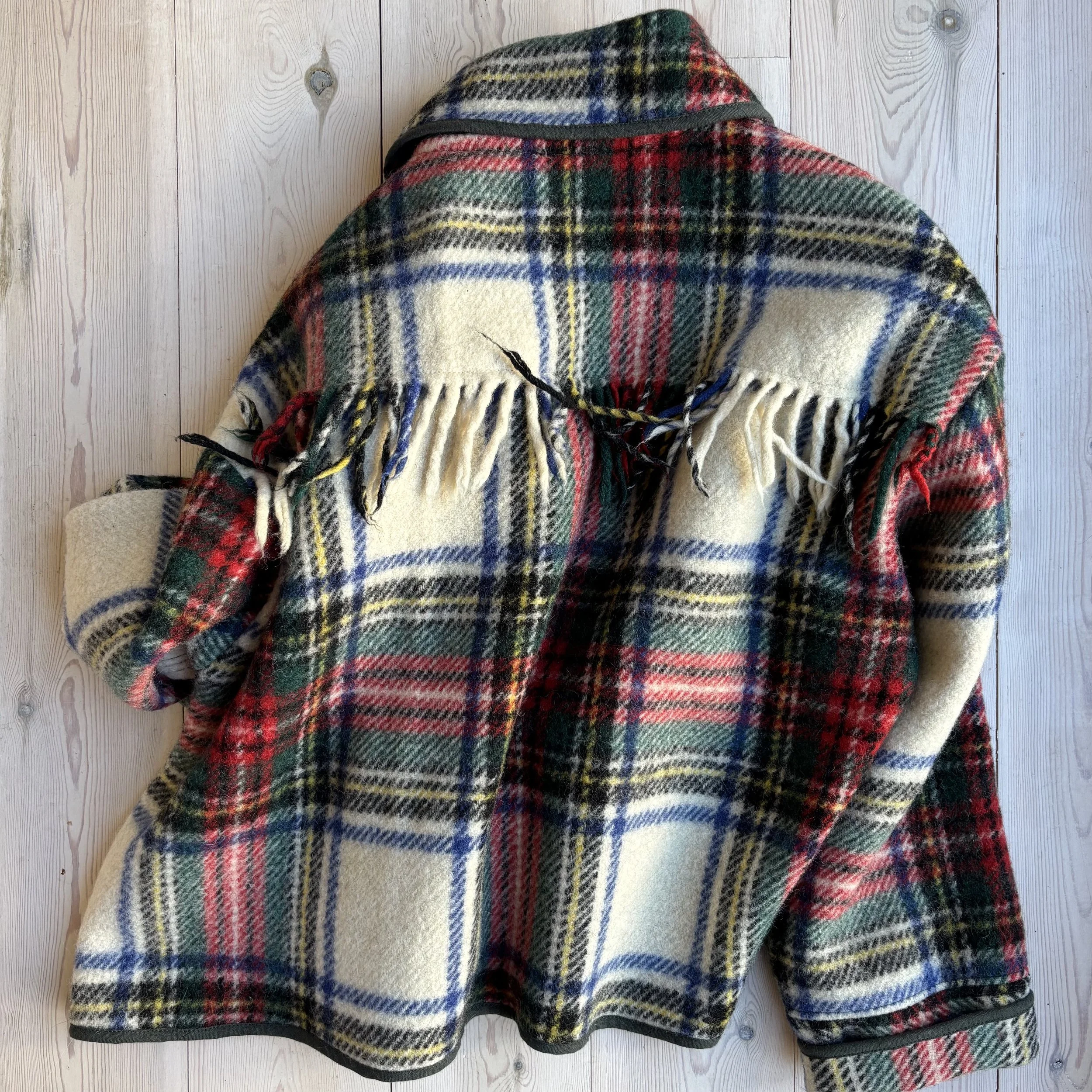 ジャケット・アウター amtssk3MAN MADE IN UK BLANKET JACKET Women's Ecru/green check Blanket Jacket - Medium — O Moon